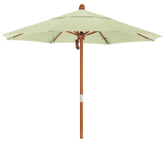 CasaFoyer 7.5' MARE Design Series Patio Umbrella - Elegant Dark Stained Wood Pole & Ribs - Deluxe Push Lift System - Commercial Grade Quality