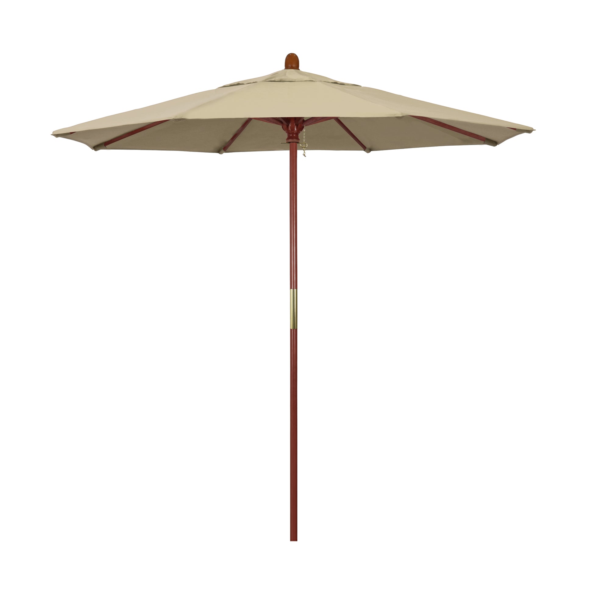 CasaFoyer California Umbrella MARE Design Series - 7.5' Wooden Market Umbrella with Deluxe Push Lift System, Dark Stained Finish, Ideal for Outdoor Dining and Poolside Decor