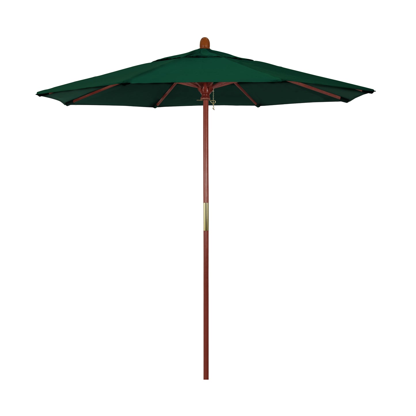 CasaFoyer California Umbrella MARE Design Series - 7.5' Wooden Market Umbrella with Deluxe Push Lift System - Dark Stained Finish - Ideal for Outdoor Dining and Poolside Decor - Commercial Grade Quality