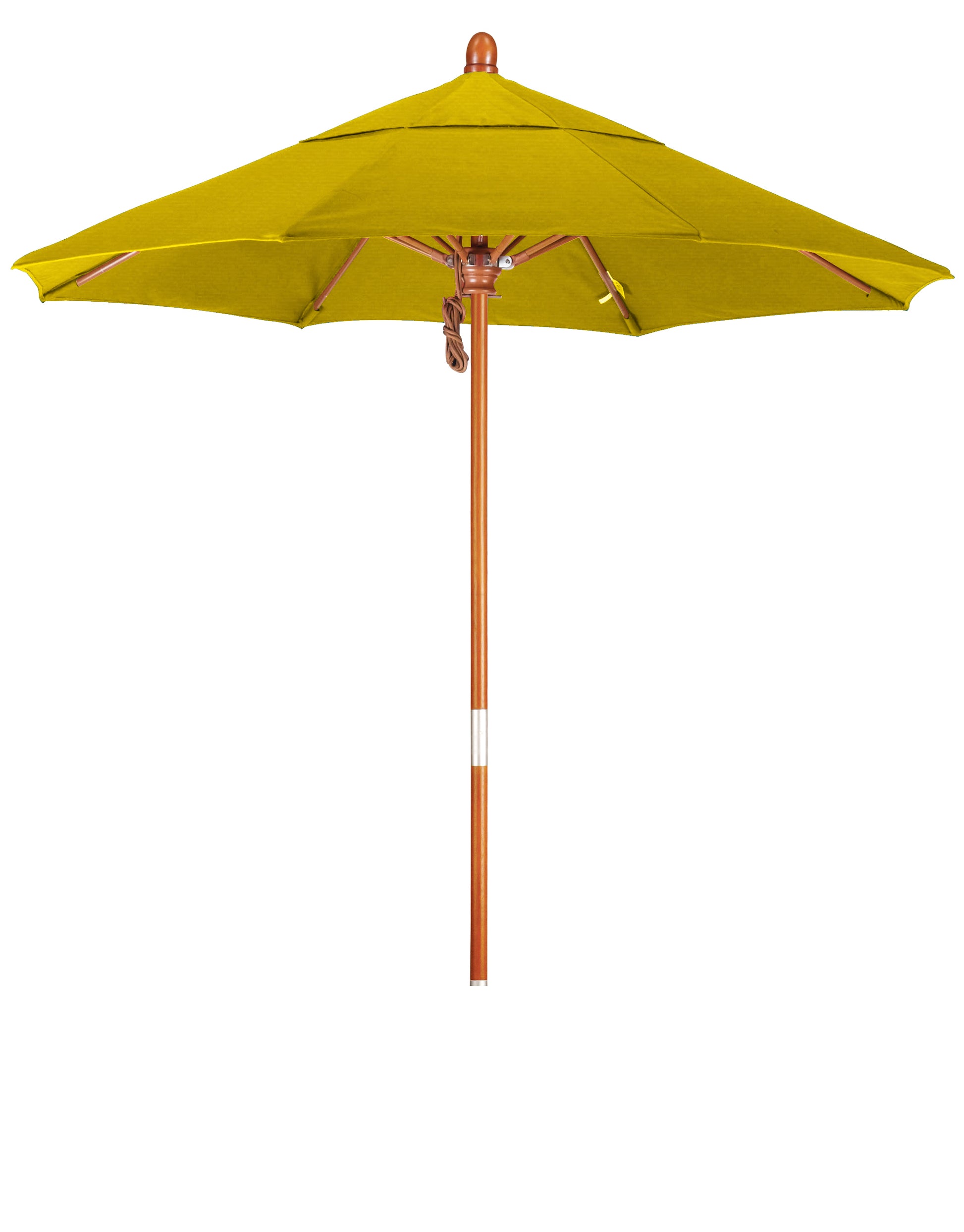CasaFoyer California Umbrella MARE Design Series - 7.5' Wood Market Umbrella with Deluxe Push Lift System and Dark Stained Finish - Perfect for Outdoor Dining and Poolside Decor