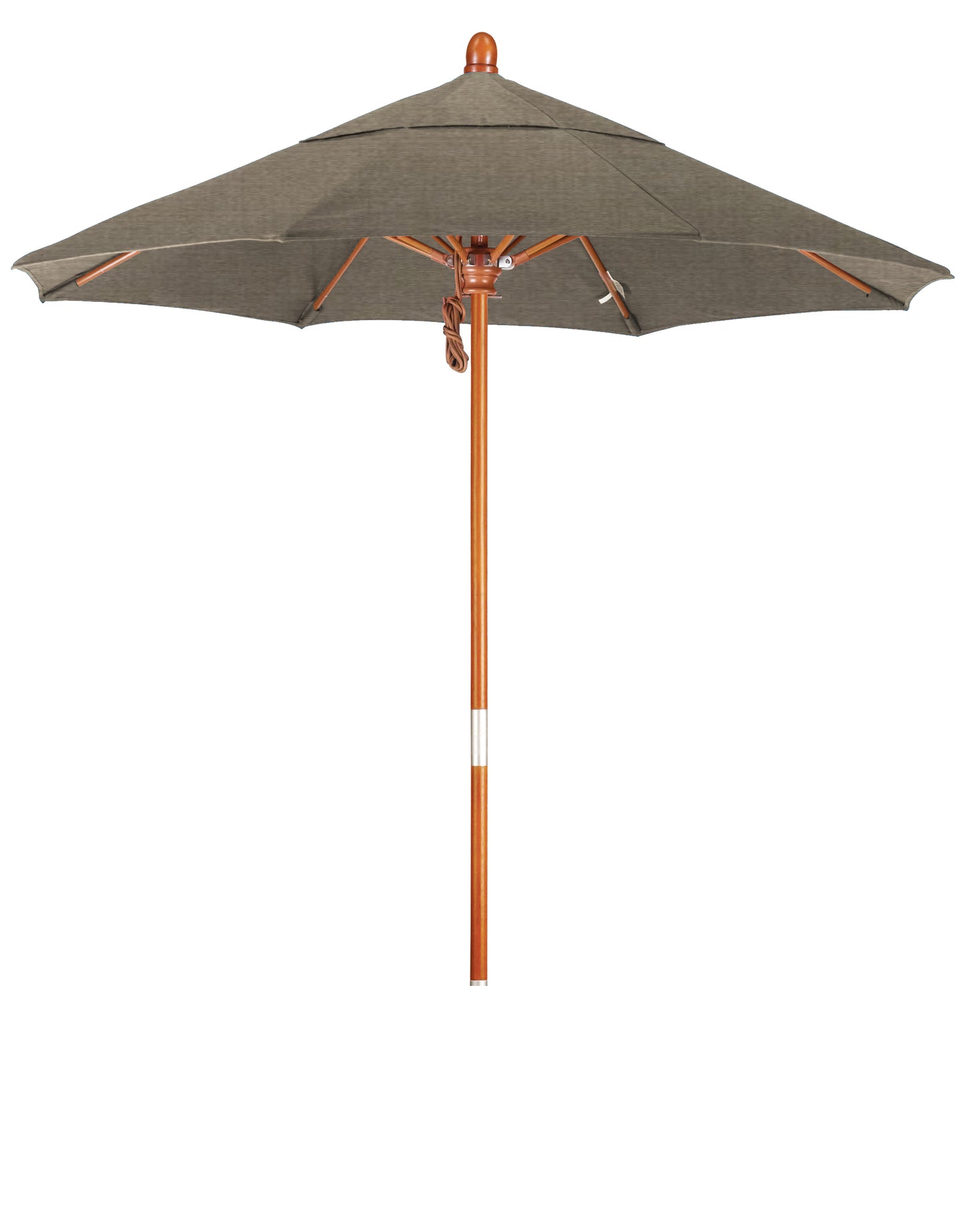 CasaFoyer California Umbrella MARE Design Series - 7.5' Wooden Market Umbrella with Deluxe Push Lift System - Dark Stained Finish - Ideal for Commercial Use