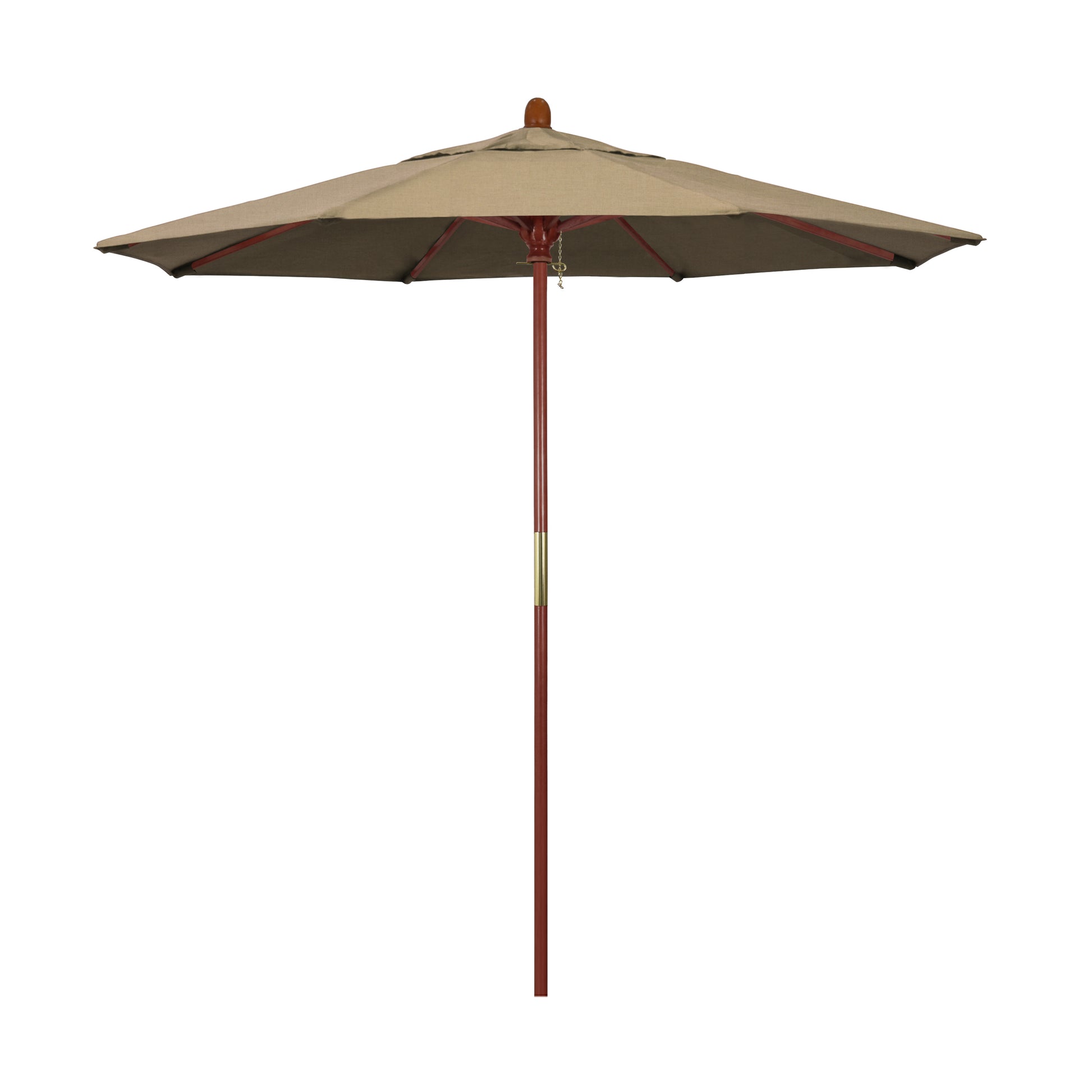 CasaFoyer California Umbrella MARE Design Series - 7.5' Wood Market Umbrella with Deluxe Push Lift System and Dark Stained Finish - Perfect for Outdoor Dining and Poolside Decor