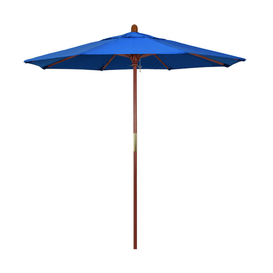 CasaFoyer California Umbrella MARE Design Series - 7.5' Traditional Wood Market Umbrella with Dark Stained Finish, Deluxe Push Lift System, and Marenti Wood Pole. Ideal for Outdoor Dining and Poolside Decor.