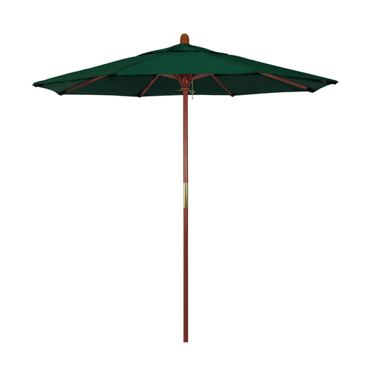 CasaFoyer California Umbrella MARE Design Series - 7.5' Wood Market Umbrella with Deluxe Push Lift System, Dark Stained Finish, Ideal for Outdoor Dining and Poolside Decor