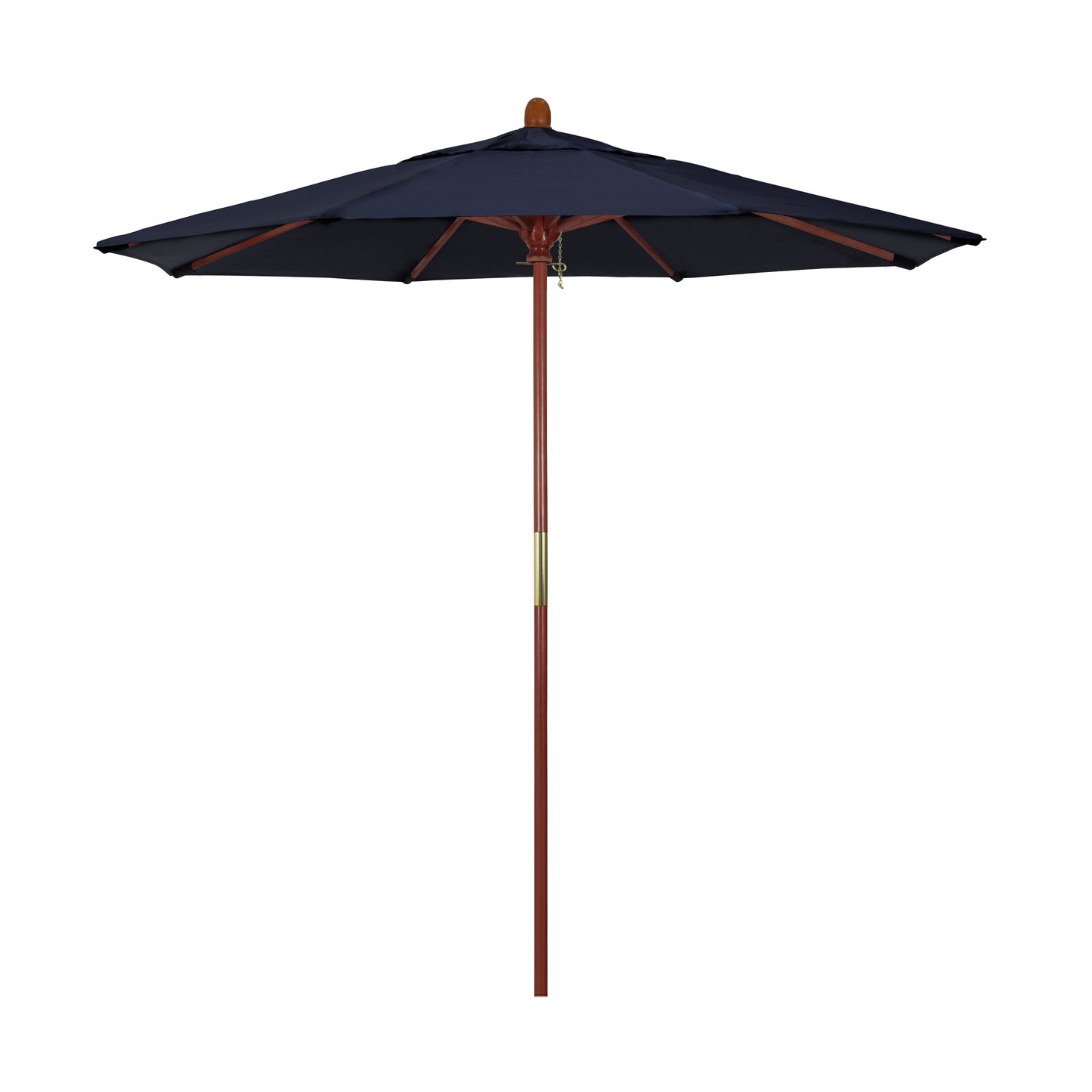 CasaFoyer California Umbrella MARE Design Series - 7.5' Wood Market Umbrella with Deluxe Push Lift System, Dark Stained Finish, Elegant and Reliable Shade Experience
