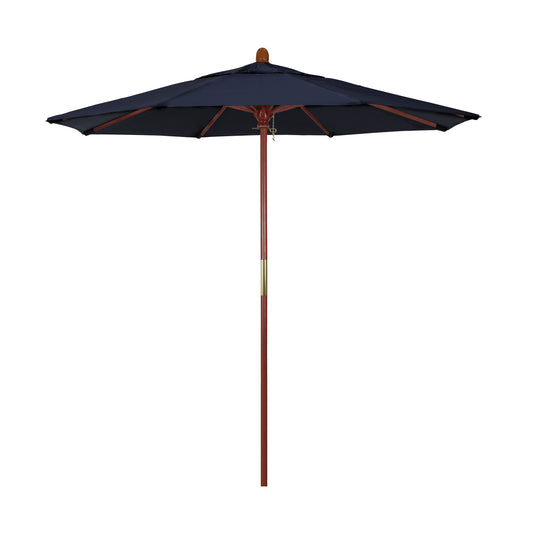 CasaFoyer California Umbrella MARE Design Series - 7.5' Wood Market Umbrella with Deluxe Push Lift System, Dark Stained Finish, Elegant and Reliable Shade Experience