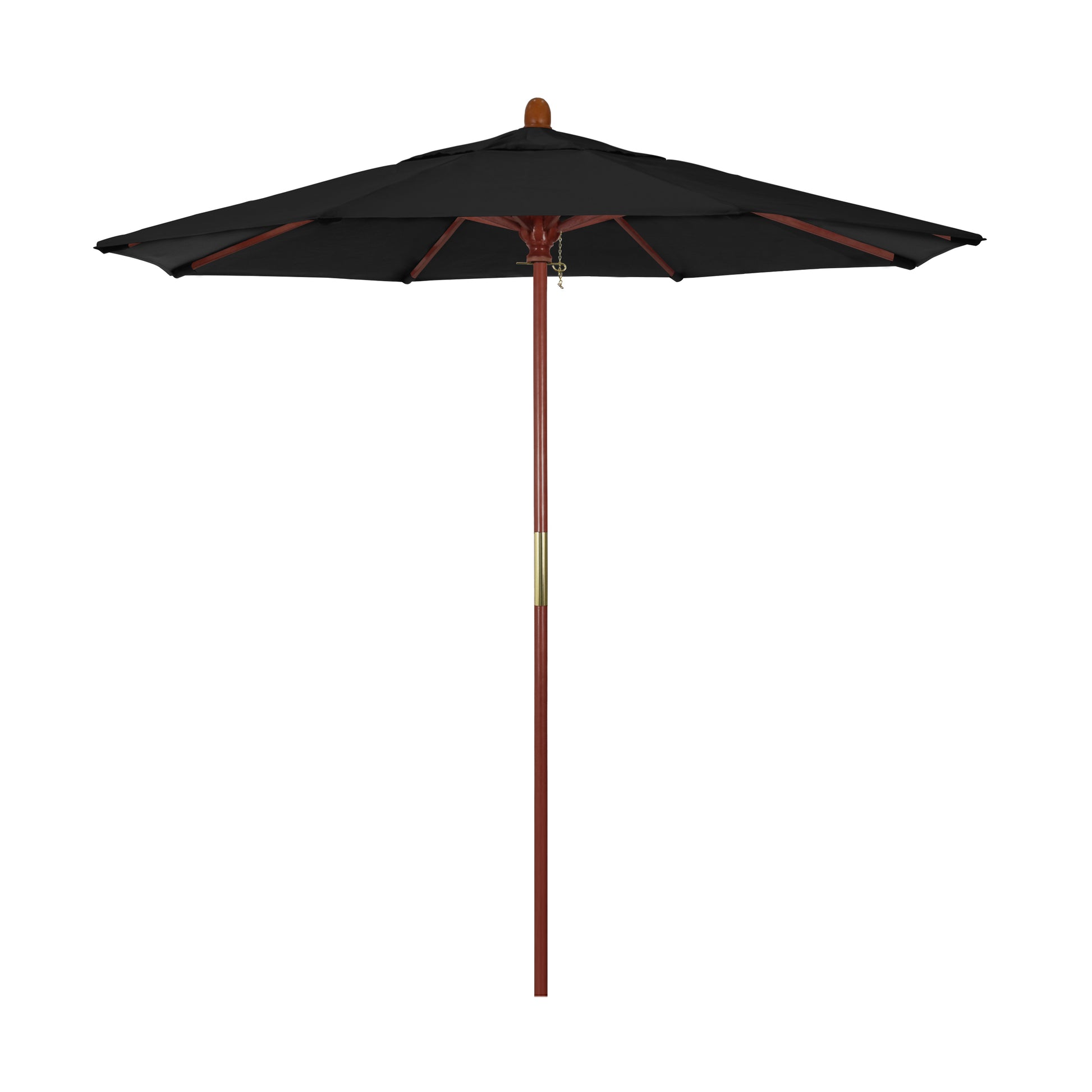 CasaFoyer California Umbrella MARE Design Series - 7.5' Wooden Market Umbrella with Deluxe Push Lift System and Dark Stained Finish - Perfect for Outdoor Dining and Poolside Decor - Commercial Grade Shade Experience