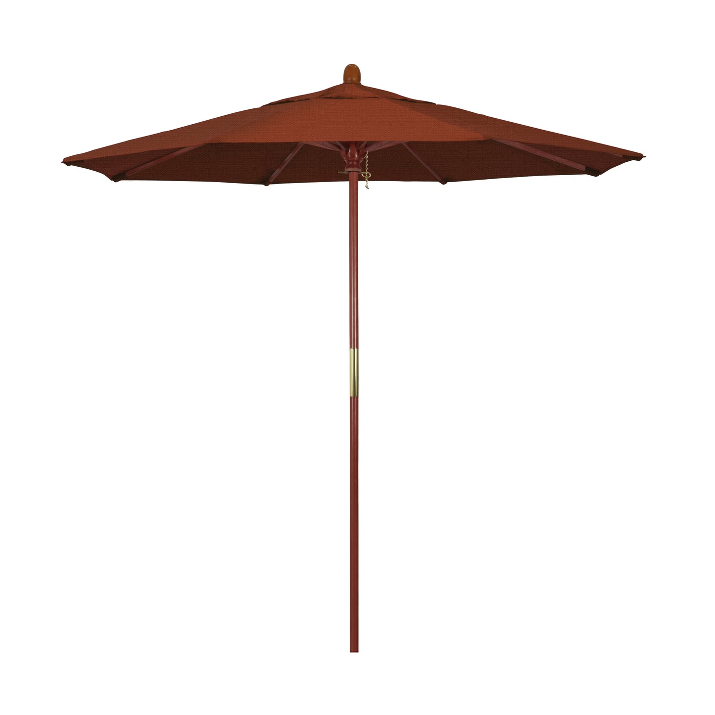 CasaFoyer California Umbrella MARE Design Series - 7.5' Wooden Market Umbrella with Deluxe Push Lift System, Dark Stained Finish, Ideal for Outdoor Dining and Poolside Decor