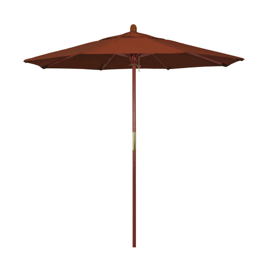 CasaFoyer California Umbrella MARE Design Series - 7.5' Wooden Market Umbrella with Deluxe Push Lift System, Dark Stained Finish, Ideal for Outdoor Dining and Poolside Decor
