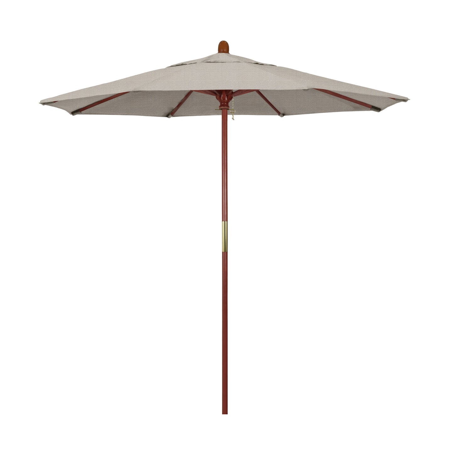 CasaFoyer California Umbrella MARE Design Series - 7.5' Wood Market Umbrella with Deluxe Push Lift System, Dark Stained Finish, Ideal for Outdoor Dining and Poolside Decor
