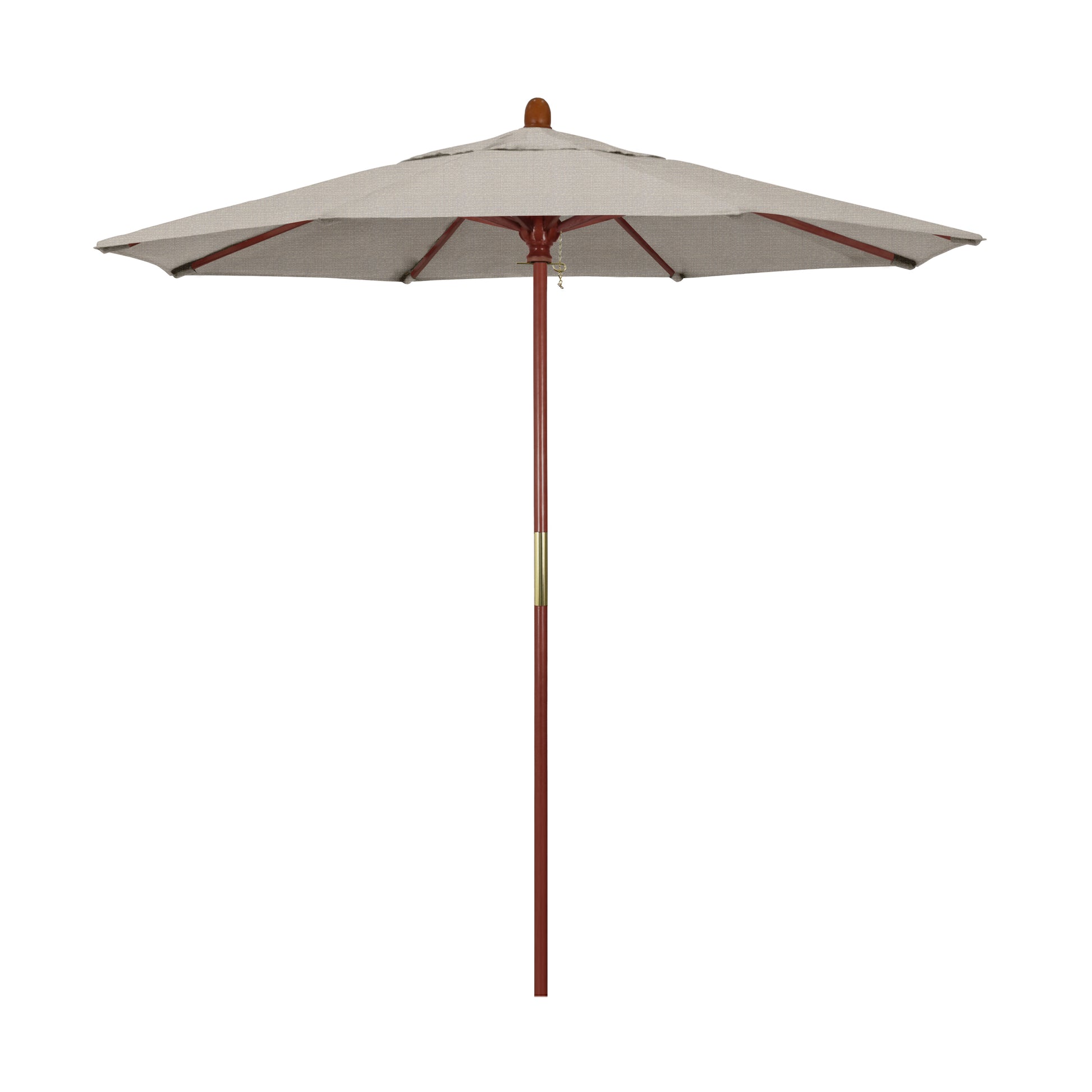 CasaFoyer California Umbrella MARE Design Series - 7.5' Wood Market Umbrella with Deluxe Push Lift System, Dark Stained Finish, Ideal for Outdoor Dining and Poolside Decor