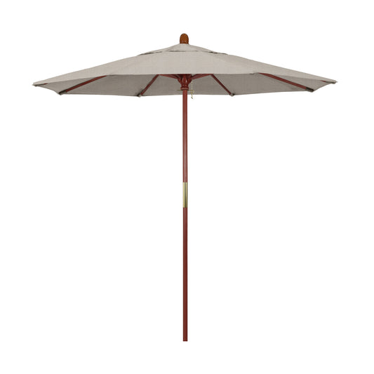 CasaFoyer California Umbrella MARE Design Series - 7.5' Wood Market Umbrella with Deluxe Push Lift System, Dark Stained Finish, Ideal for Outdoor Dining and Poolside Decor