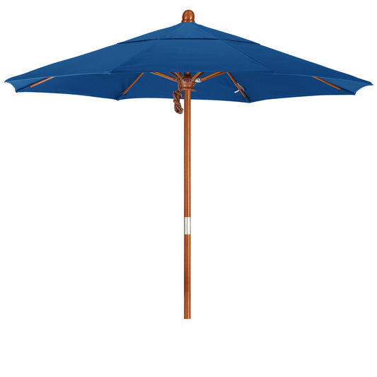 CasaFoyer California Umbrella MARE Design Series - 7.5' Wooden Market Umbrella with Deluxe Push Lift System - Dark Stained Finish - Ideal for Outdoor Dining and Poolside Decor - Commercial Grade