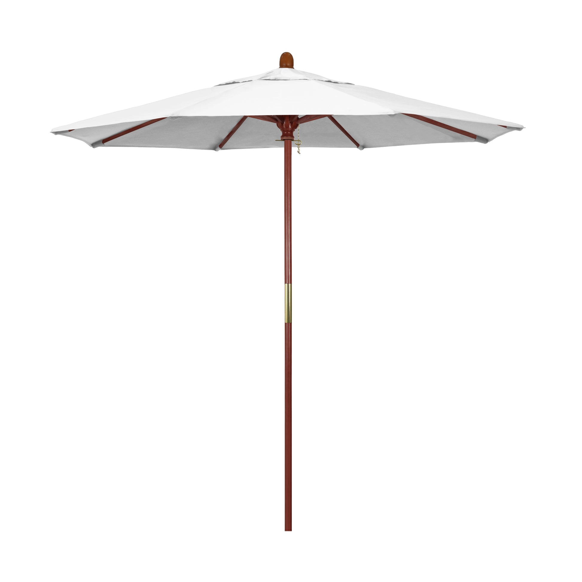 CasaFoyer 7.5' MARE Design Series Wooden Market Umbrella - Dark Stained Finish, Deluxe Push Lift System, Commercial Grade - Ideal for Outdoor Dining and Poolside Decor