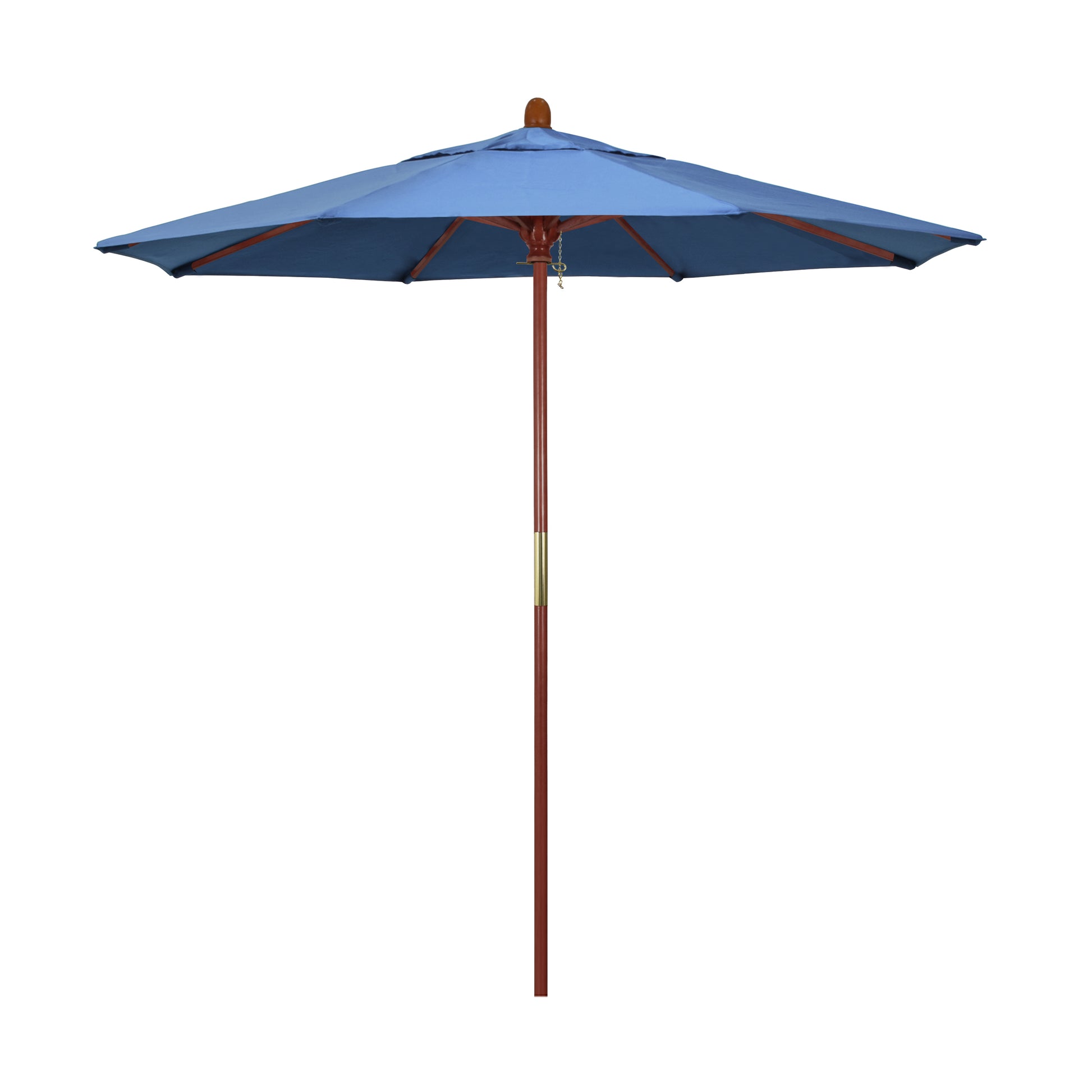 CasaFoyer California Umbrella MARE Design Series - 7.5' Wooden Market Umbrella with Deluxe Push Lift System, Dark Stained Finish, Ideal for Outdoor Dining and Poolside Decor