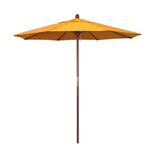 CasaFoyer California Umbrella MARE Design Series - 7.5' Wood Market Umbrella with Deluxe Push Lift System, Dark Stained Finish - Perfect for Outdoor Dining and Poolside Decor