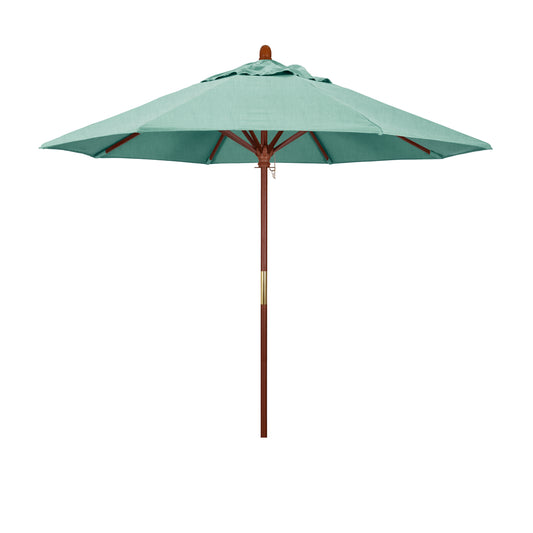 CasaFoyer California Umbrella MARE Design Series - 9' Wood Market Umbrella with Deluxe Push Lift System and Marenti Wood Pole. Elegant and Durable Shade Solution for Commercial and Outdoor Spaces.