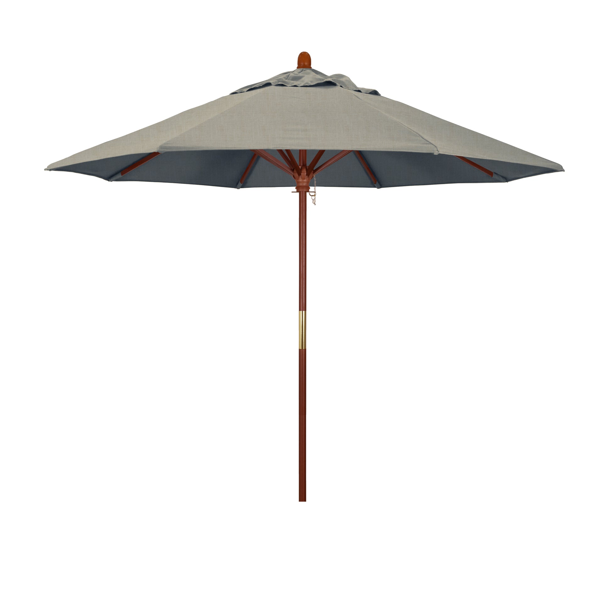 CasaFoyer 9' MARE Design Series Wood Market Umbrella - Dark Stained Finish, Deluxe Push Lift System, Ideal for Outdoor Dining and Poolside Decor