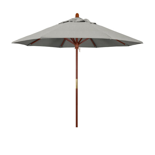 CasaFoyer 9' MARE Design Series Wood Market Umbrella - Dark Stained Marenti Wood Pole & Ribs - Deluxe Push Lift - Commercial Grade Shade Experience