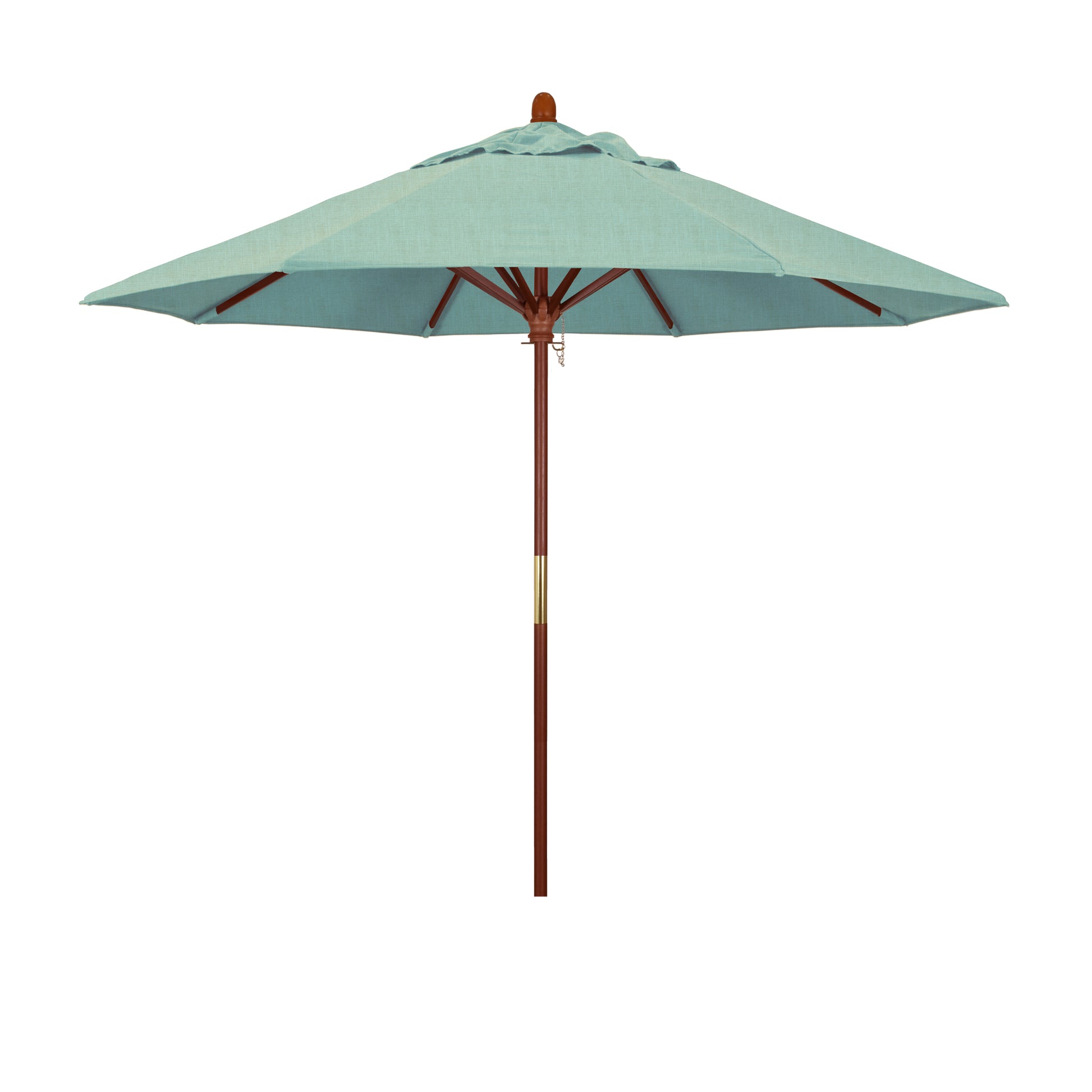 CasaFoyer 9' MARE Design Series Wood Market Umbrella - Dark Stained Finish, Deluxe Push Lift System, Commercial Grade - Perfect for Outdoor Dining and Poolside Decor