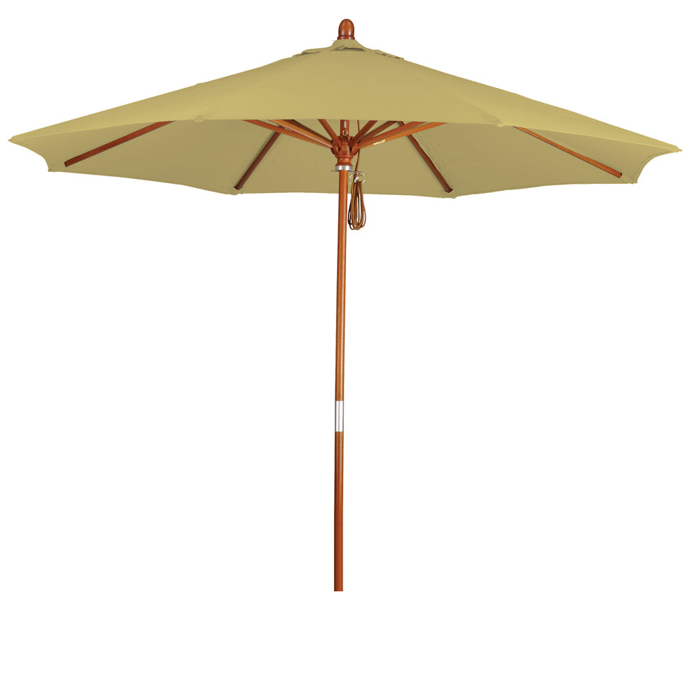 CasaFoyer 9' MARE Design Series Patio Umbrella - Dark Stained Wood Pole & Ribs - Deluxe Push Lift - Commercial Grade Shade Solution