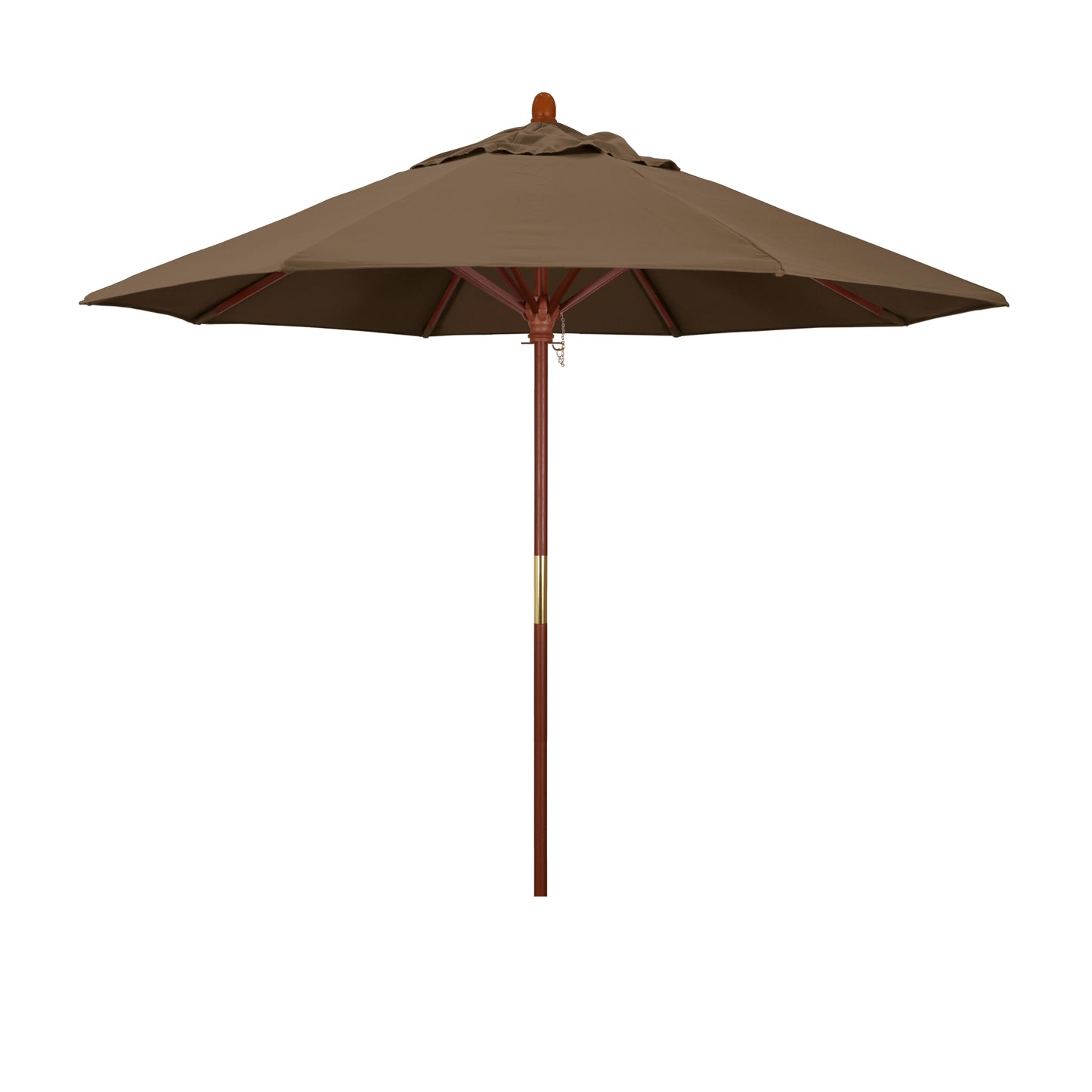 CasaFoyer 9' MARE Design Series Wood Market Umbrella - Dark Stained Marenti Wood Pole & Ribs - Deluxe Push Lift System - Commercial Grade Shade Solution