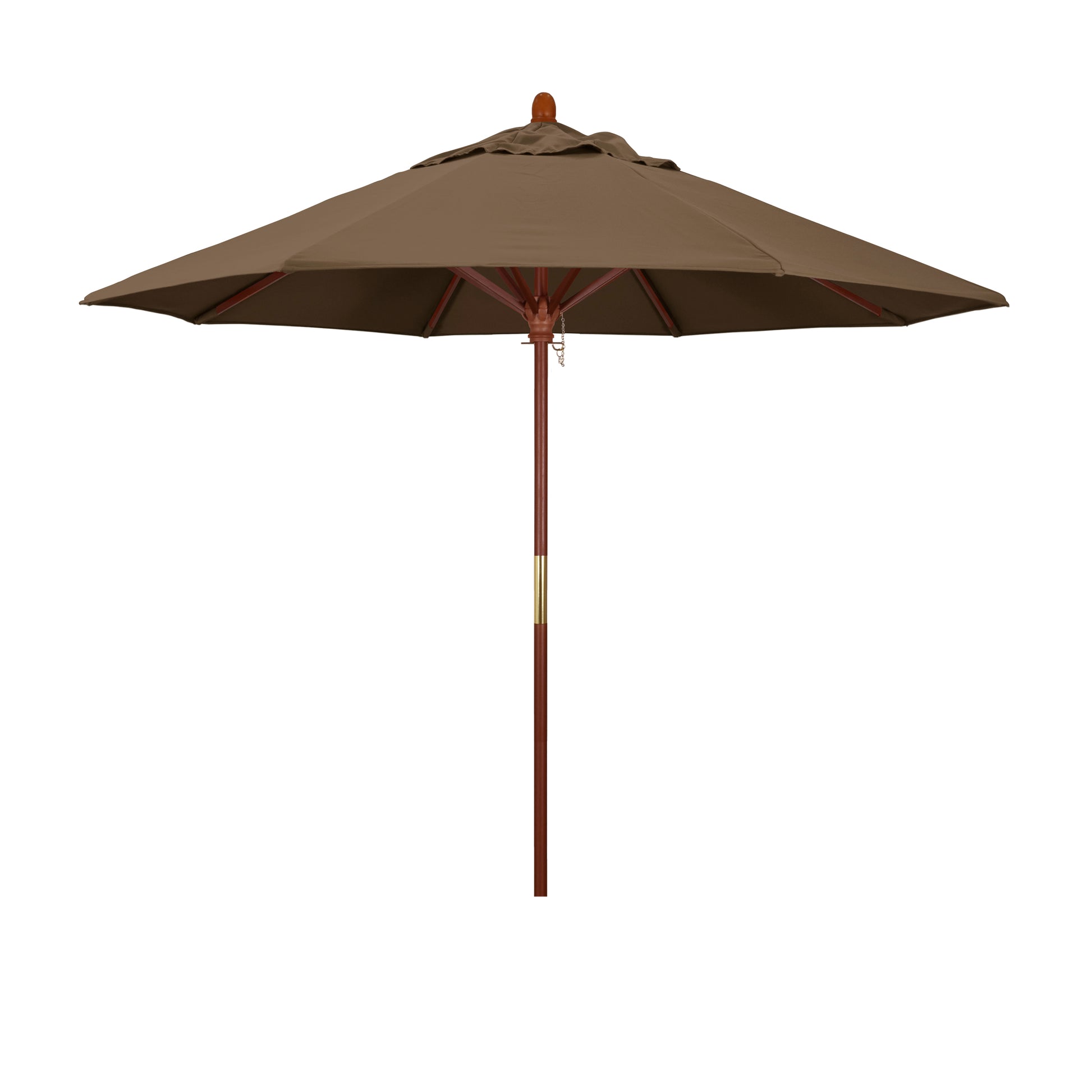 CasaFoyer 9' MARE Design Series Wood Market Umbrella - Dark Stained Marenti Wood Pole & Ribs - Deluxe Push Lift System - Commercial Grade Shade Solution