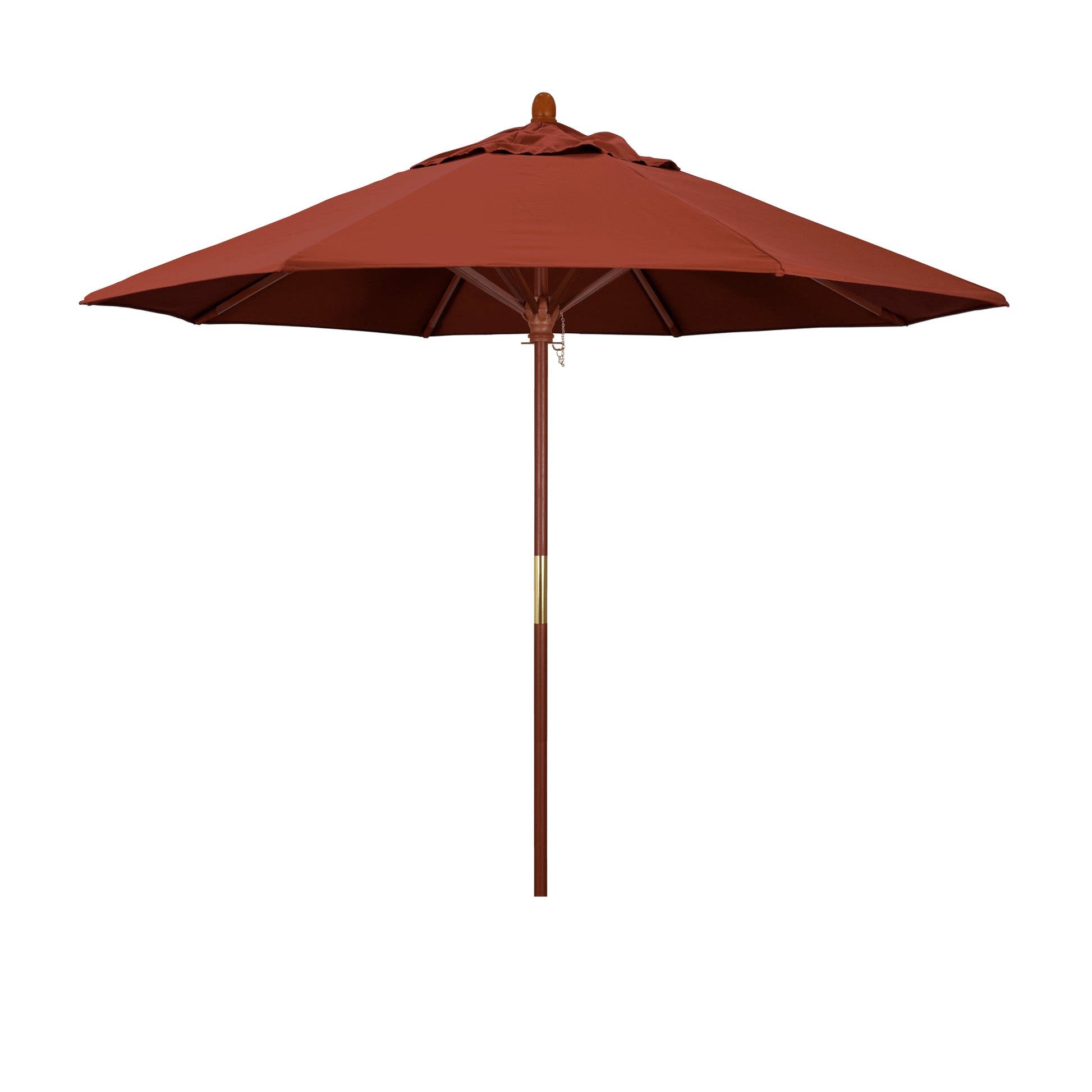 CasaFoyer 9' MARE Design Series Wood Market Umbrella - Dark Stained Finish, Deluxe Push Lift System, Commercial Grade - Perfect for Outdoor Dining and Poolside Decor