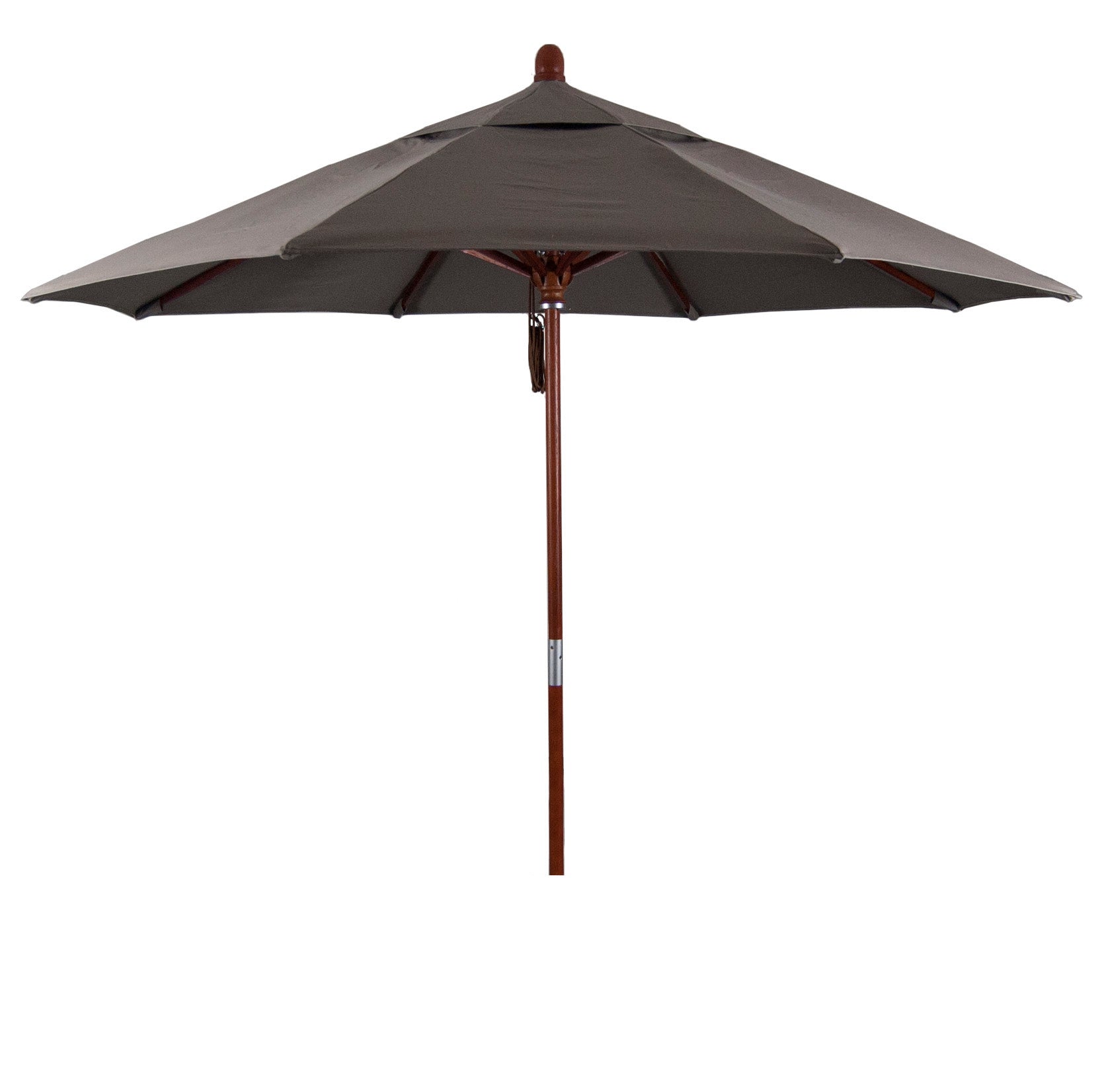 CasaFoyer 9' MARE Design Series Wood Market Umbrella - Dark Stained Marenti Wood Pole & Ribs - Deluxe Push Lift System - Commercial Grade Shade Experience