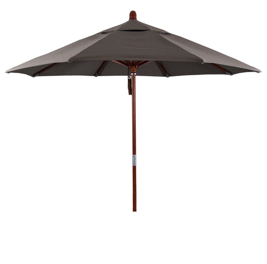 CasaFoyer 9' MARE Design Series Wood Market Umbrella - Dark Stained Marenti Wood Pole & Ribs - Deluxe Push Lift System - Commercial Grade Shade Experience