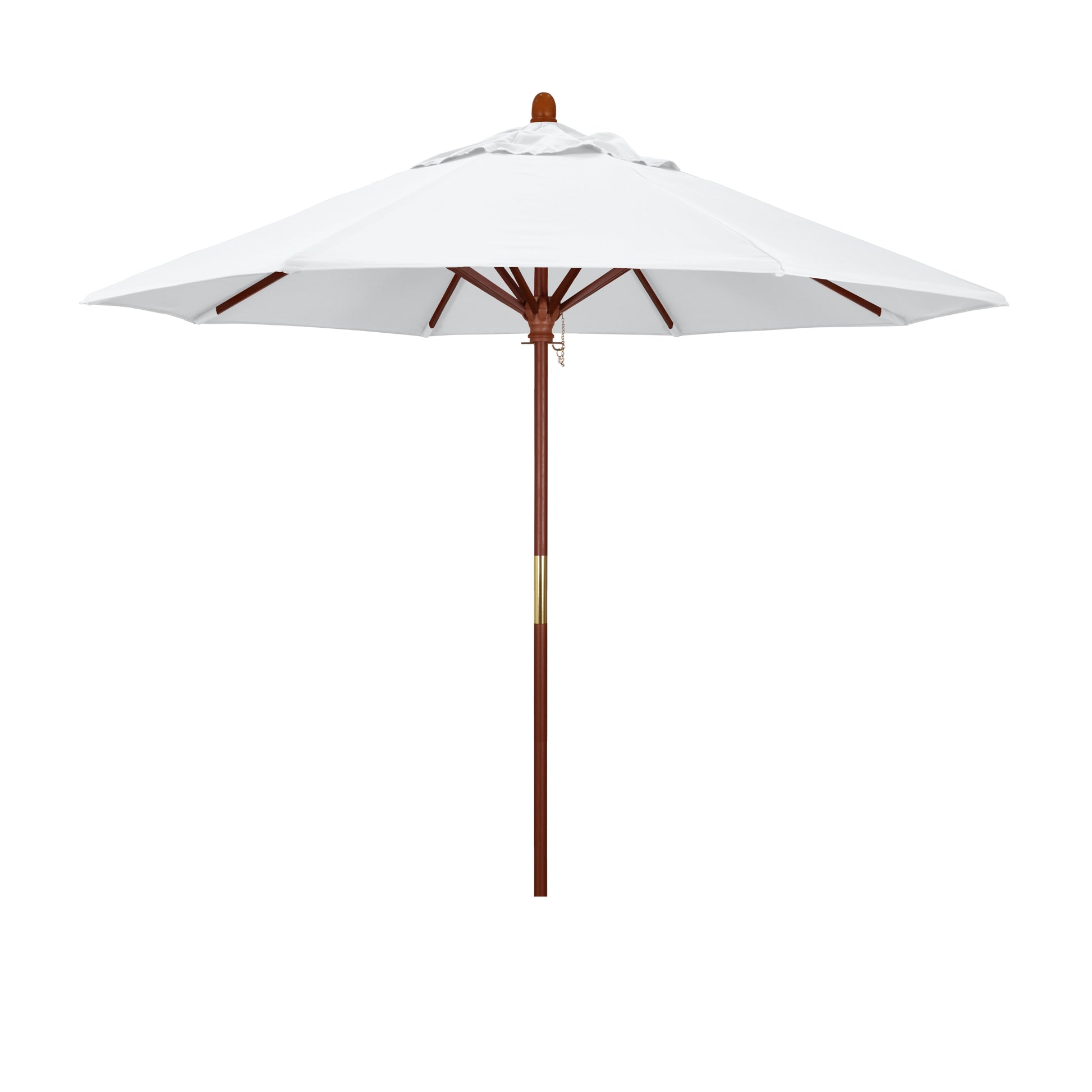 CasaFoyer 9' MARE Design Series Wood Market Umbrella - Dark Stained Finish, Deluxe Push Lift System, Commercial Grade - Perfect for Outdoor Dining and Poolside Decor