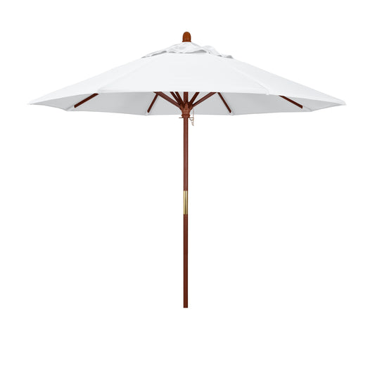 CasaFoyer 9' MARE Design Series Wood Market Umbrella - Dark Stained Finish, Deluxe Push Lift System, Commercial Grade - Perfect for Outdoor Dining and Poolside Decor