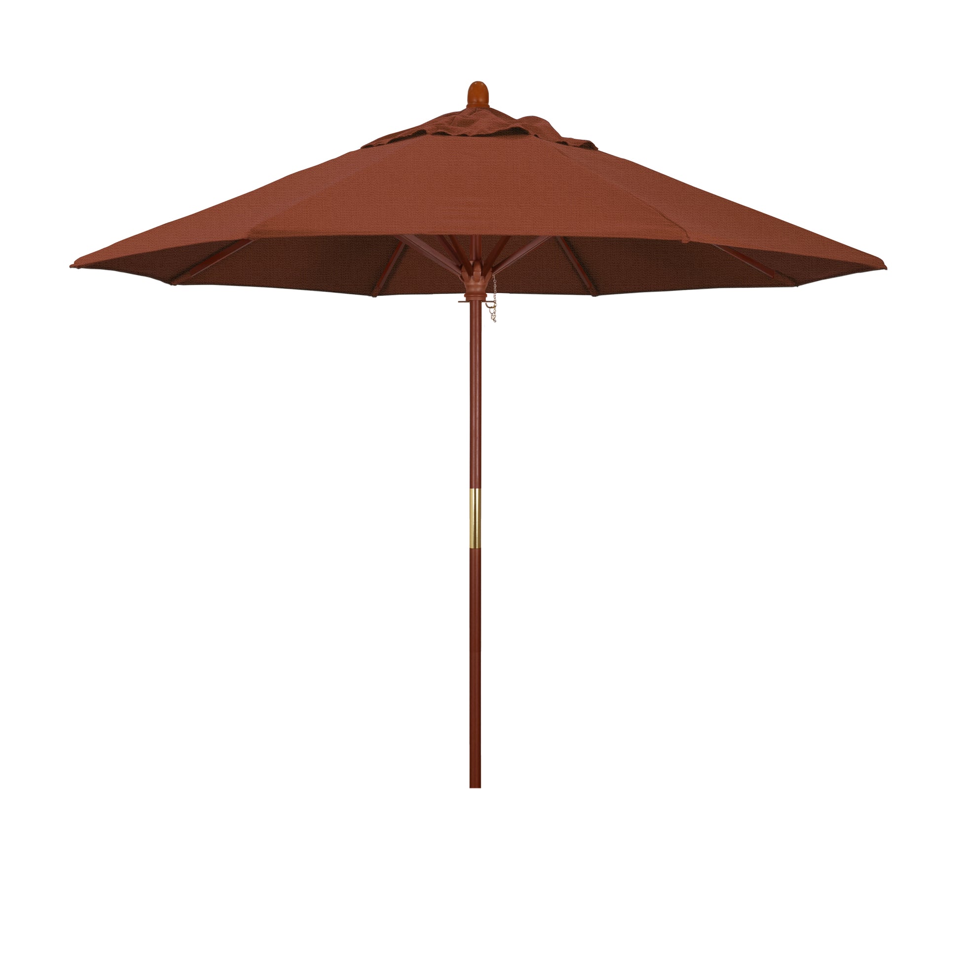 CasaFoyer 9' MARE Design Series Patio Umbrella - Dark Stained Wood Pole & Ribs - Deluxe Push Lift - Elegant Outdoor Shade for Dining & Poolside Decor