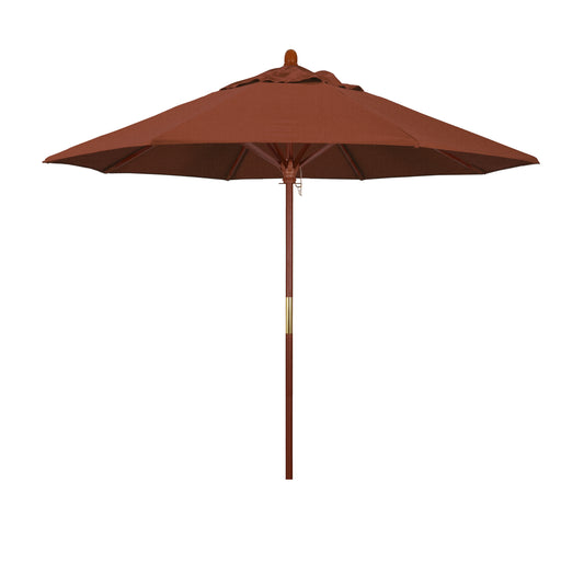 CasaFoyer 9' MARE Design Series Patio Umbrella - Dark Stained Wood Pole & Ribs - Deluxe Push Lift - Elegant Outdoor Shade for Dining & Poolside Decor
