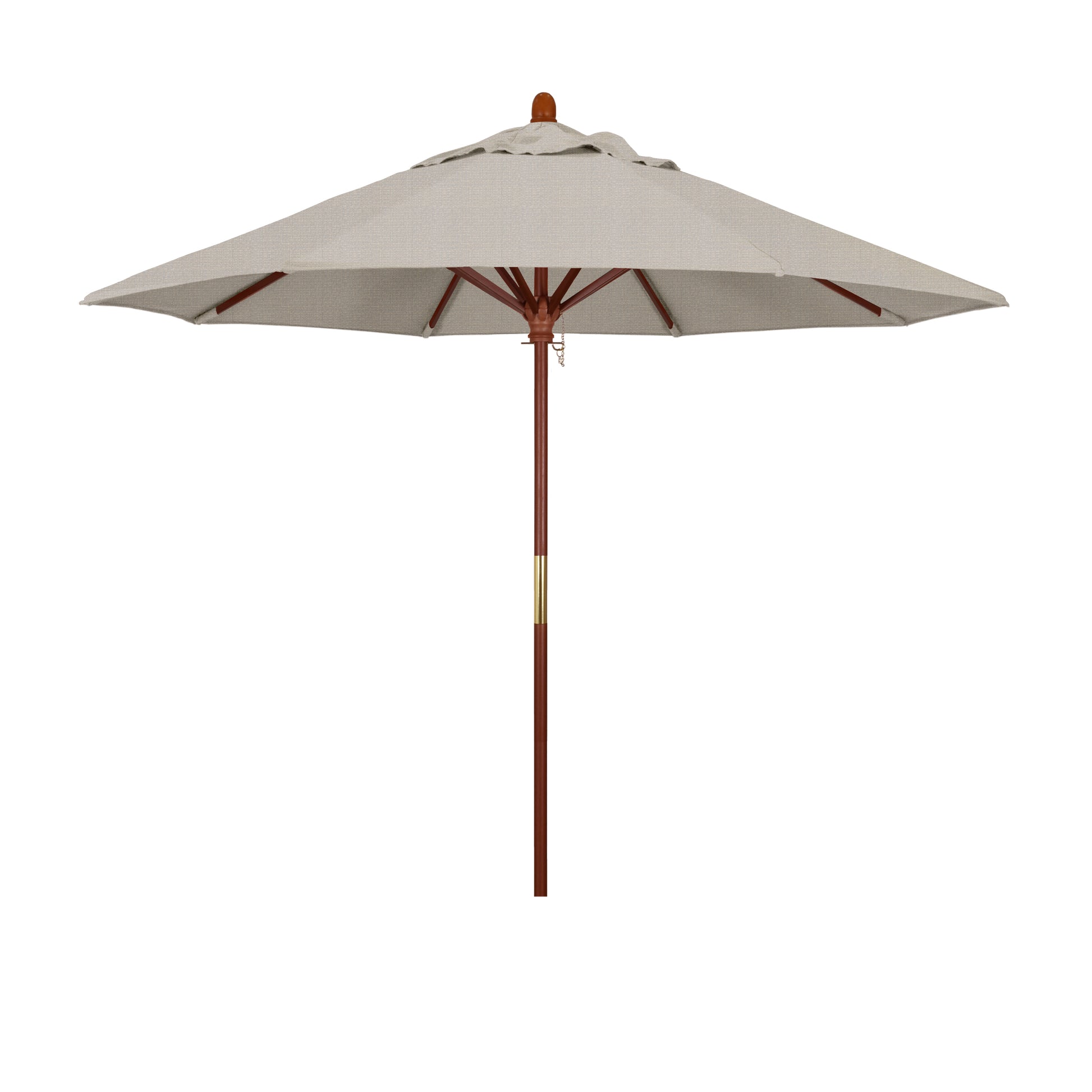 CasaFoyer 9' MARE Design Series Wood Market Umbrella - Dark Stained Finish, Deluxe Push Lift System, Commercial Grade - Perfect for Outdoor Dining and Poolside Decor