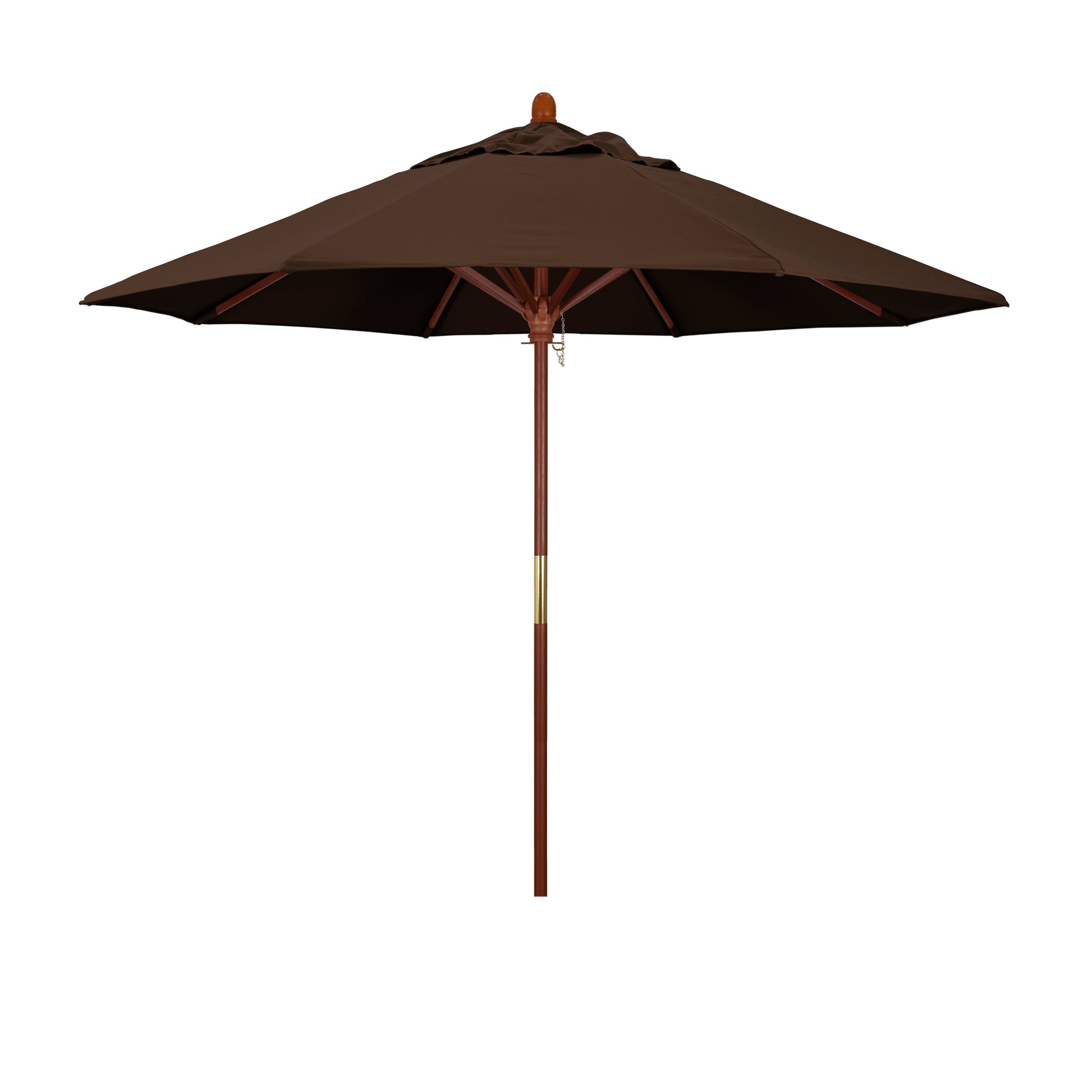 CasaFoyer 9' MARE Design Series Patio Umbrella - Classic Charm with Marenti Wood Pole & Ribs, Dark Stained Finish - Deluxe Push Lift System.