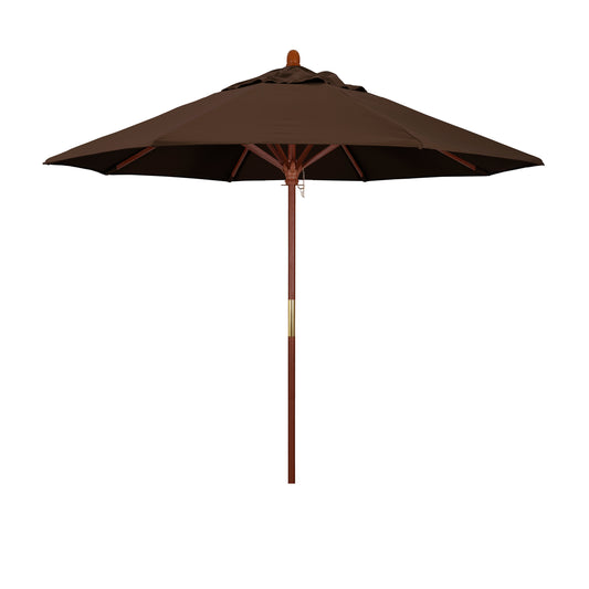 CasaFoyer 9' MARE Design Series Patio Umbrella - Classic Charm with Marenti Wood Pole & Ribs, Dark Stained Finish - Deluxe Push Lift System.