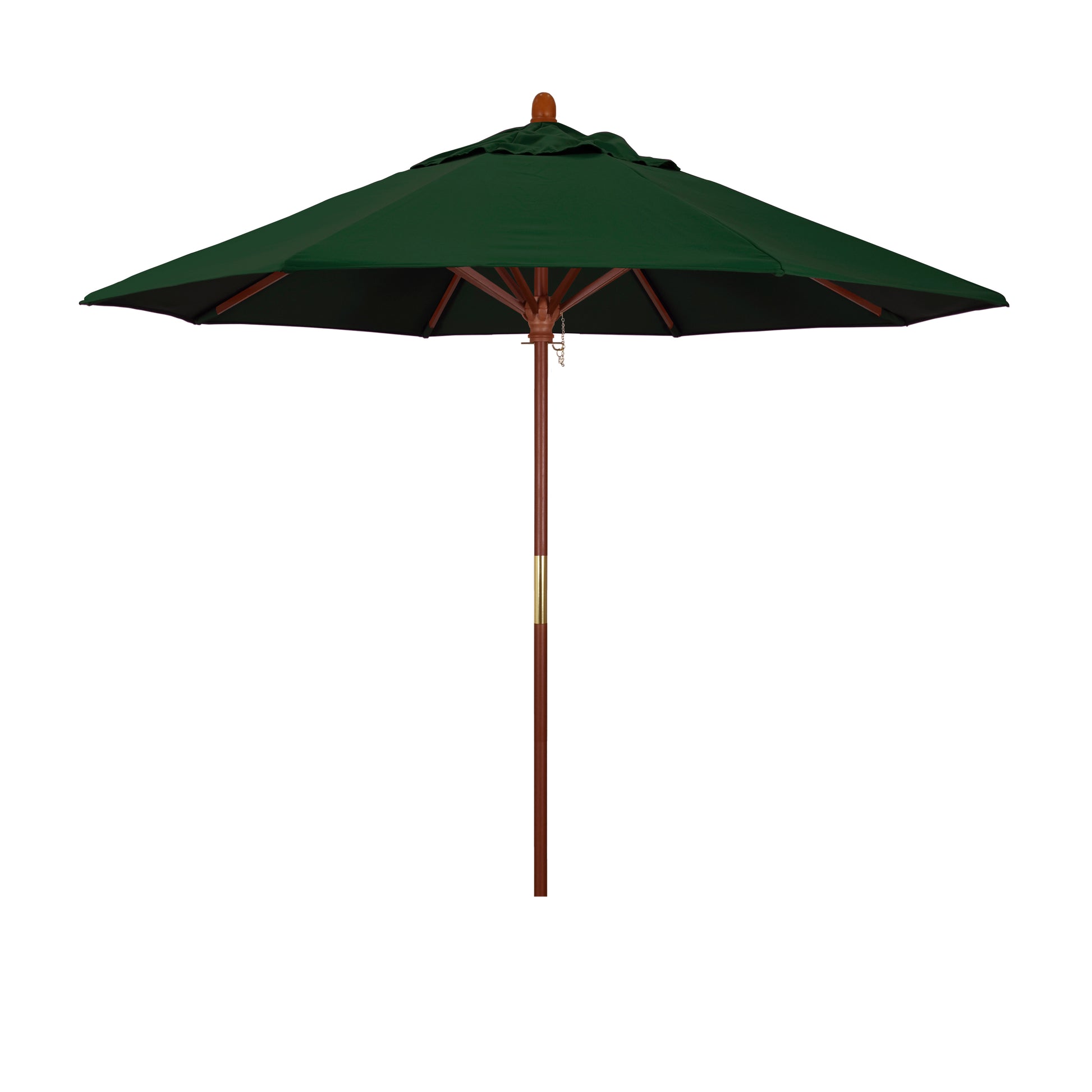CasaFoyer 9' MARE Design Series Patio Umbrella - Elegant 100% Marenti Wood Pole & Ribs - Dark Stained Finish - Deluxe Push Lift System - Commercial Grade