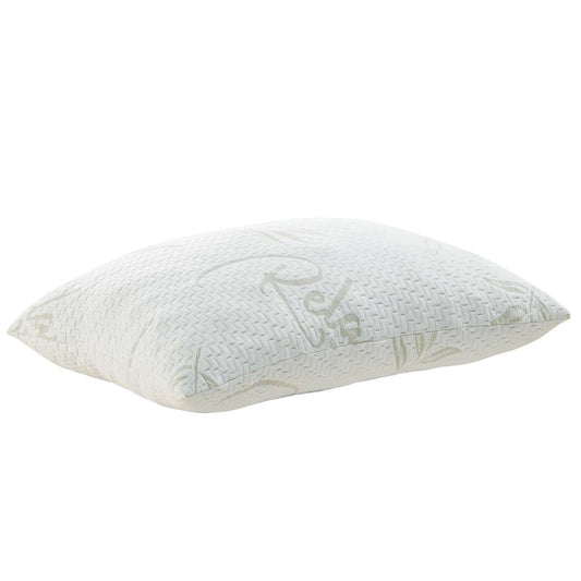 CasaFoyer Relax Standard Size Pillow - Shredded Memory Foam Fill, Cooling Bamboo Pillowcase - Optimal Comfort and Support - Includes 1 Pillow