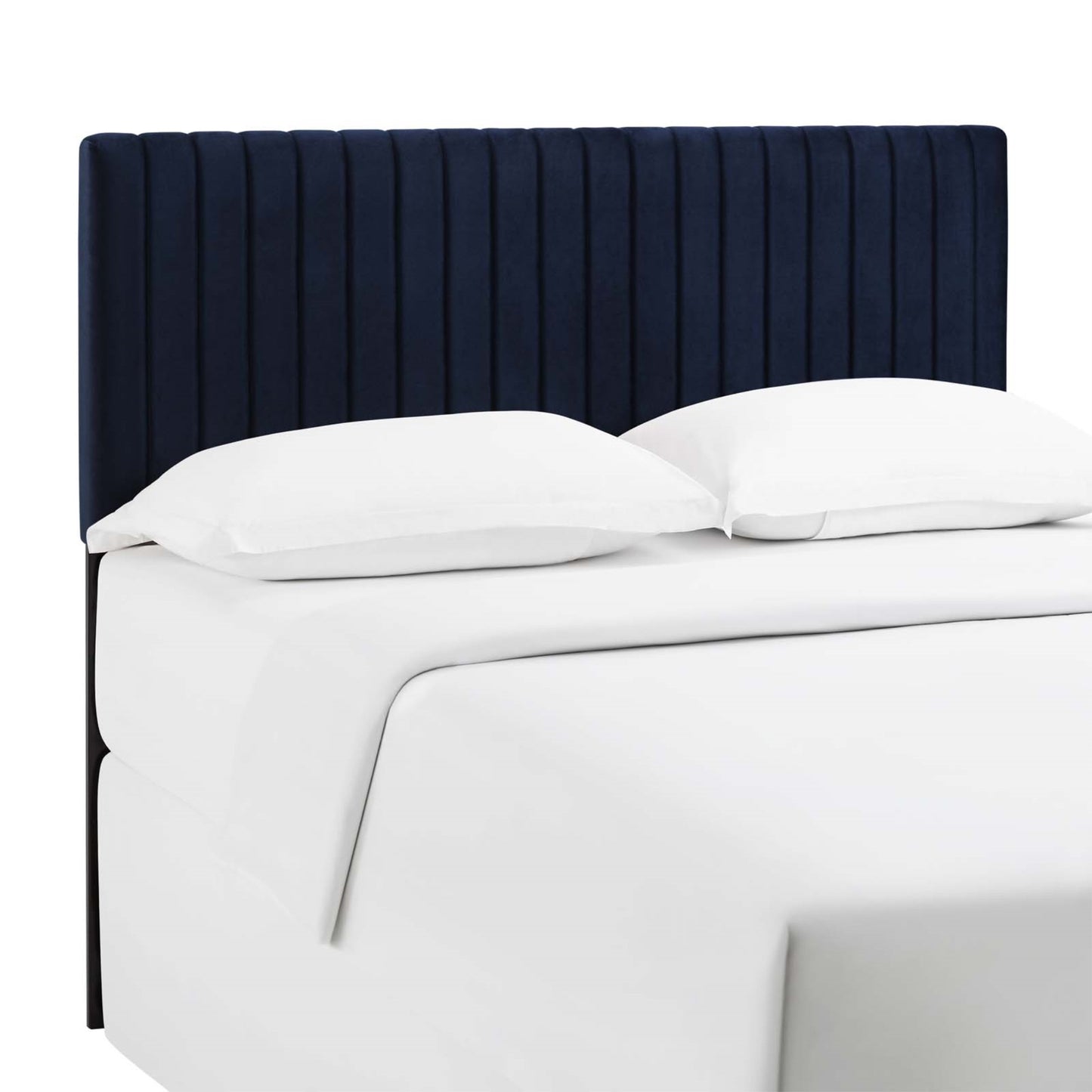 CasaFoyer Keira King/California King Velvet Headboard - Luxurious, Elegant, and Durable. Upgrade your master bedroom with this sophisticated and timeless piece. Midnight Blue.