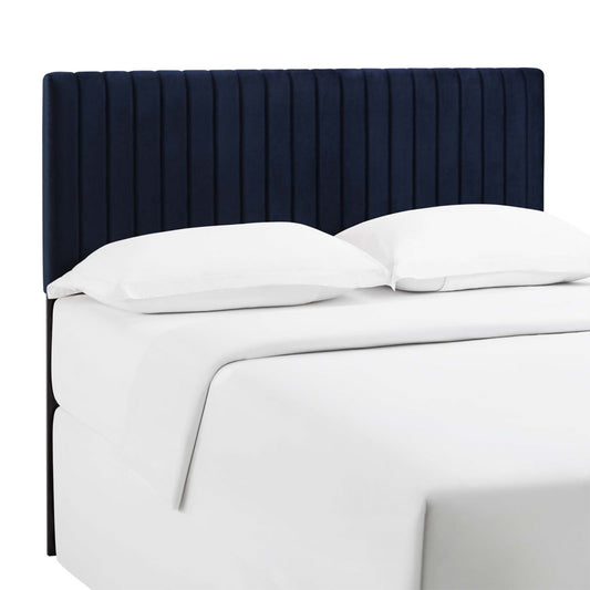 CasaFoyer Keira King/California King Velvet Headboard - Luxurious, Elegant, and Durable. Upgrade your master bedroom with this sophisticated and timeless piece. Midnight Blue.