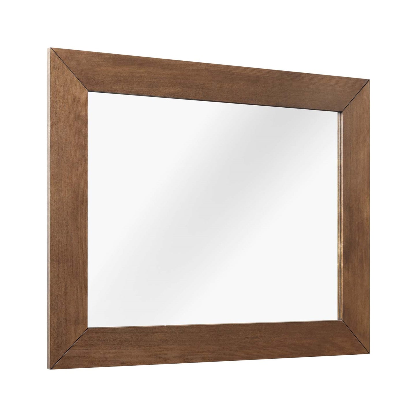 CasaFoyer Kali Mid-Century Modern Wall Mirror - Sleek Brown Walnut Veneer Frame - Elevate Bedroom Ambiance - Captivating Visual Space Enhancement