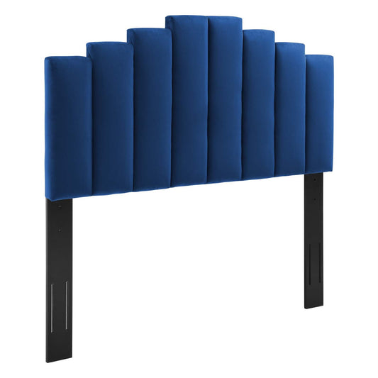 CasaFoyer Noelle Performance Velvet King/California King Headboard - Opulent Art Deco Style, Stain-Resistant Fabric, Adjustable Height, Foam Cushioned - Navy
