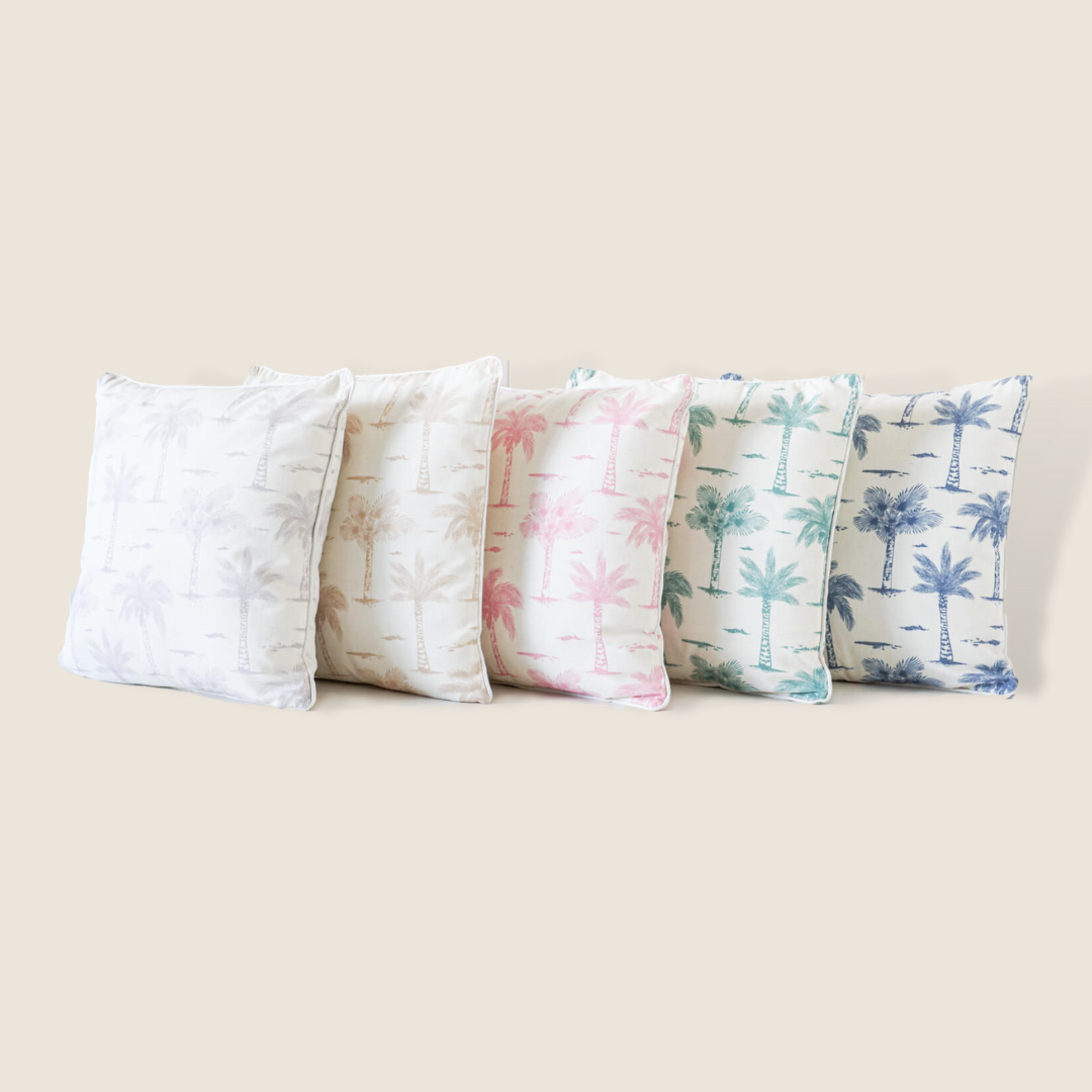 PILLOW | Plush Indoor Printed Cushion - Comfortable, Cozy, and Elegant - Enhance Ambiance with Relaxation and Sophistication - Paradise's Palms - Pink - 45x45 | casafoyer.myshopify.com