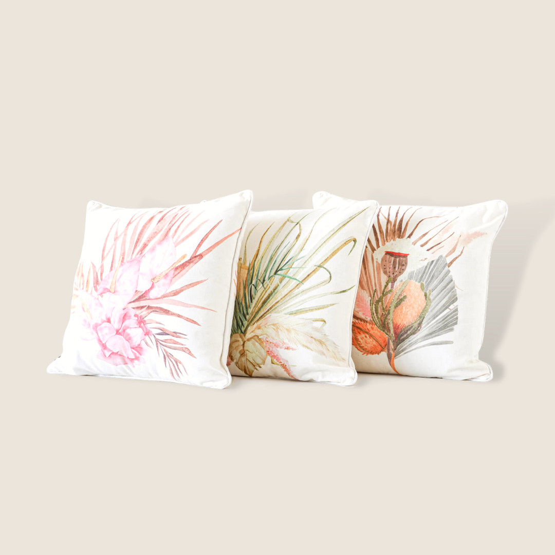 PILLOW | Plush Indoor Printed Cushions - Comfortable, Cozy, and Elegant - Enhance Your Space with Ambiance - Botanical Bouquet Design - 45x45 | casafoyer.myshopify.com