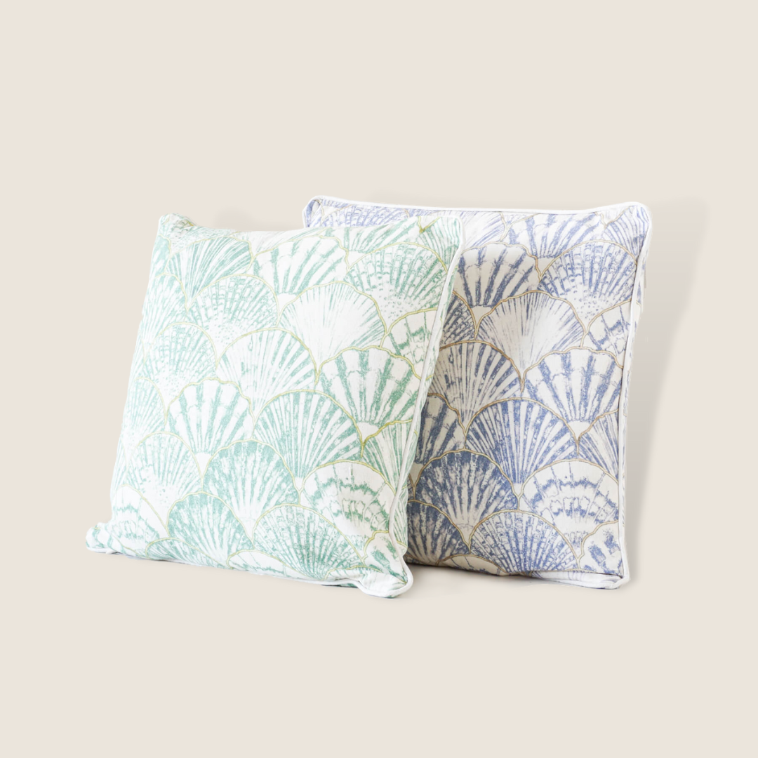 PILLOW | Plush Indoor Printed Cushions - Comfortable, Stylish, and Inviting - Stunning Sea Shells Design - Green - 45x45 | casafoyer.myshopify.com