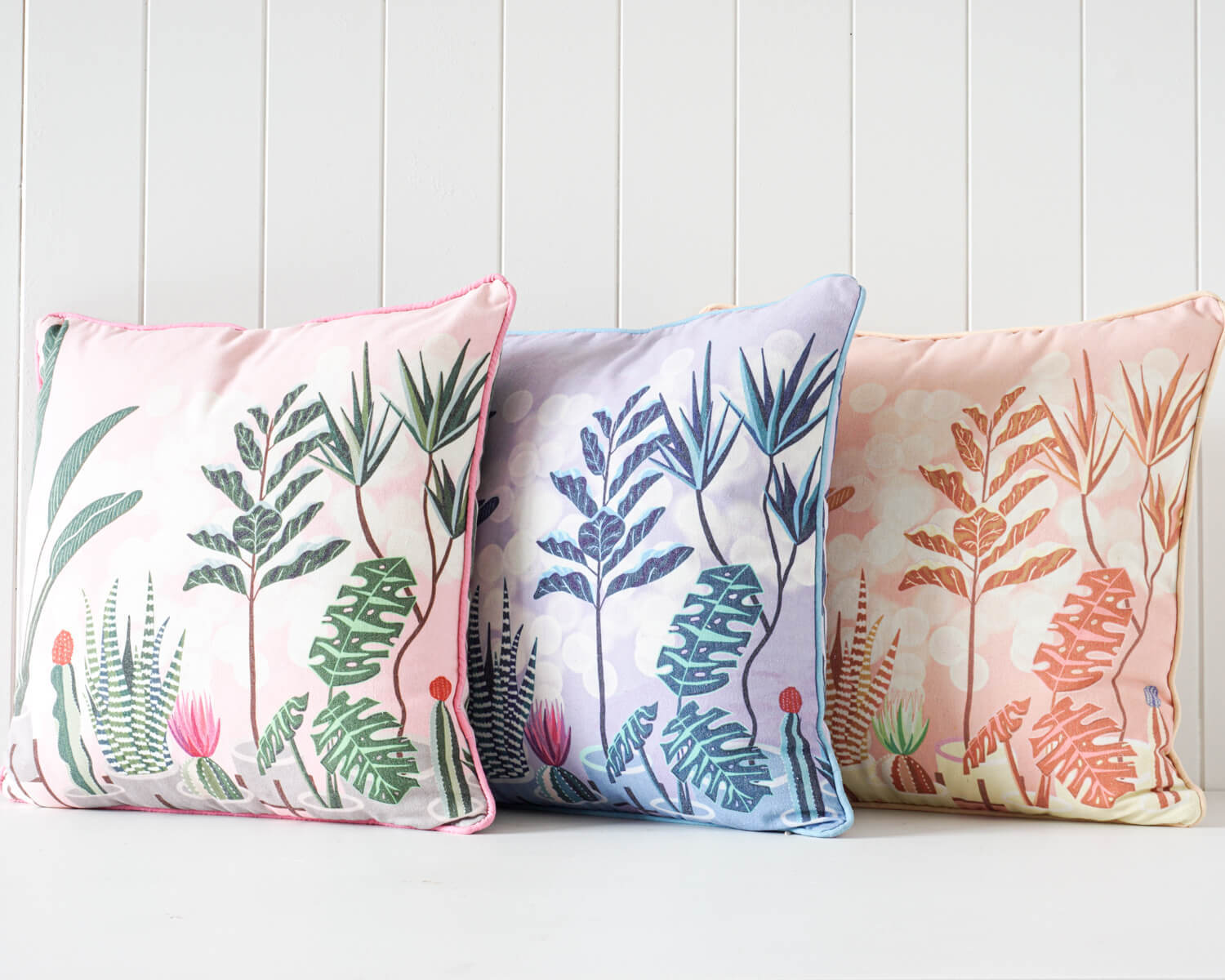 Cushions | Playful Indoor Cushions - Refresh Your Decor with Unique Designs - Budget-Friendly Solution - Plant Town Blue - 45x45cm | casafoyer.myshopify.com