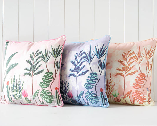 Cushions | Playful Indoor Cushions - Refresh Your Decor with Unique Designs - Budget-Friendly Solution - Plant Town Blue - 45x45cm | casafoyer.myshopify.com