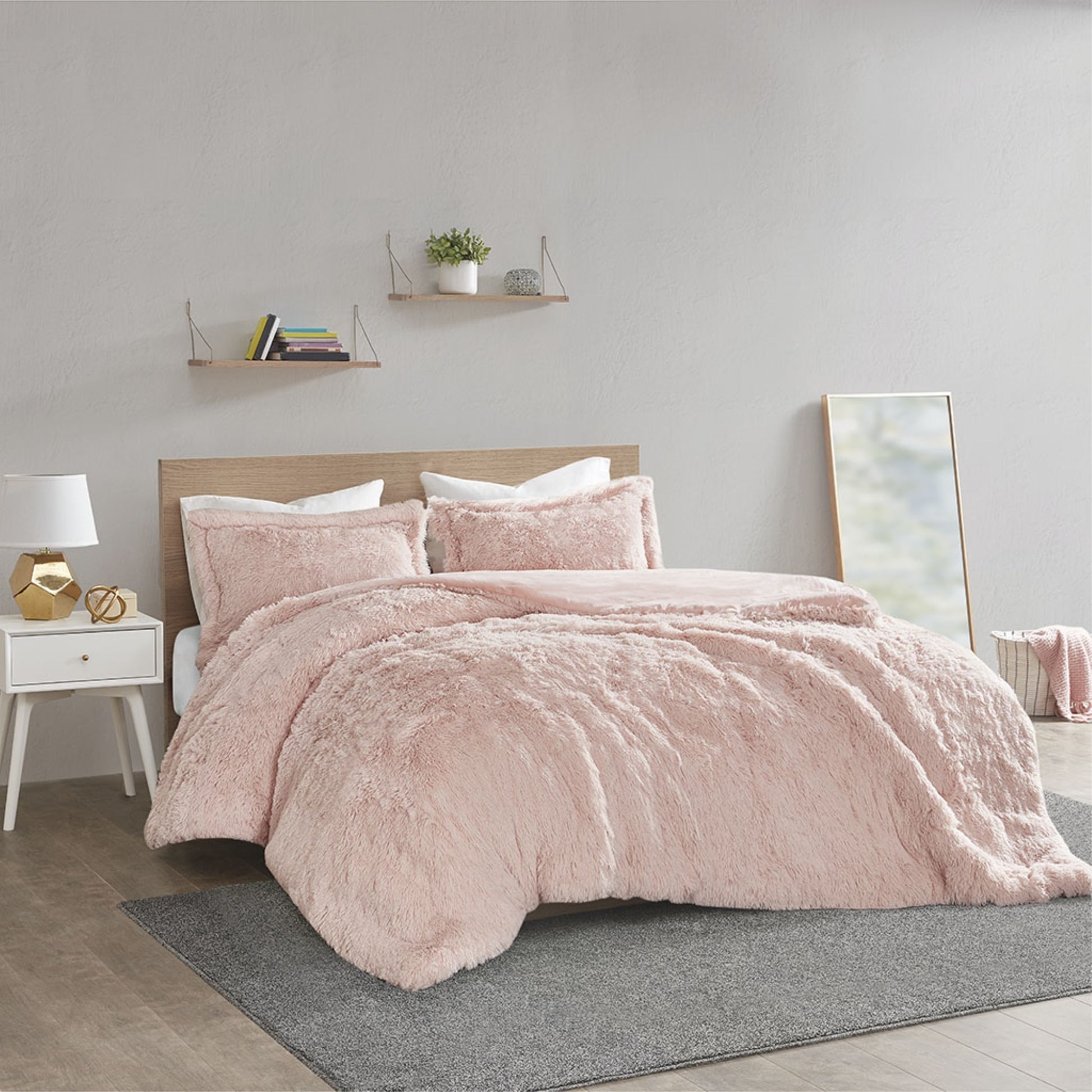 CasaFoyer Shaggy Fur Duvet Cover Set - Contemporary Elegance, Luxurious Fluffy Texture, Solid Plush Reverse, Zipper Closure, Corner Ties - Transform Your Bedroom into a Cozy and Stylish Sanctuary