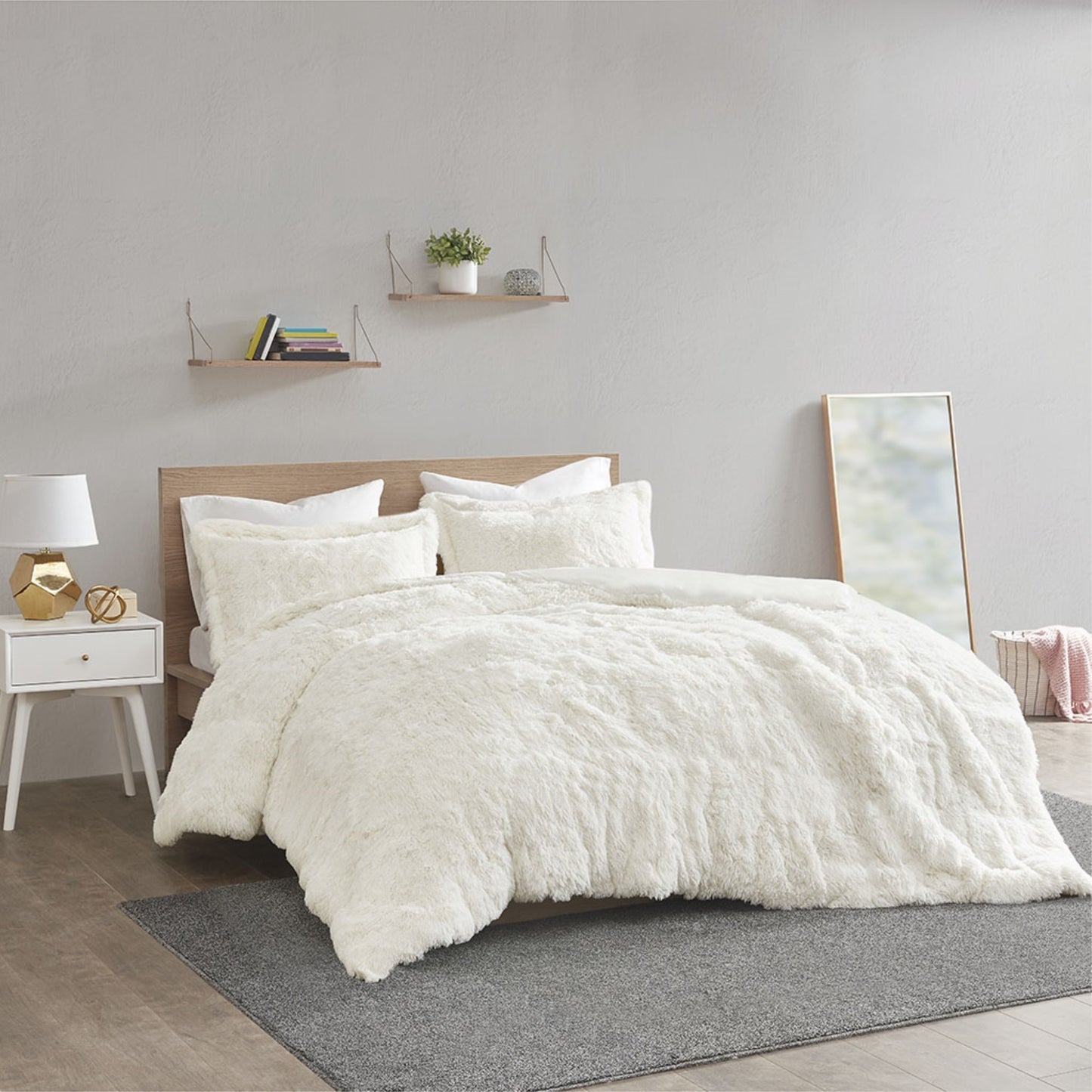 CasaFoyer Shaggy Fur Duvet Cover Set - Contemporary Elegance, Soft & Fluffy Texture, Plush Reverse, Zipper Closure, Corner Ties - Transform Your Bedroom into a Cozy Sanctuary